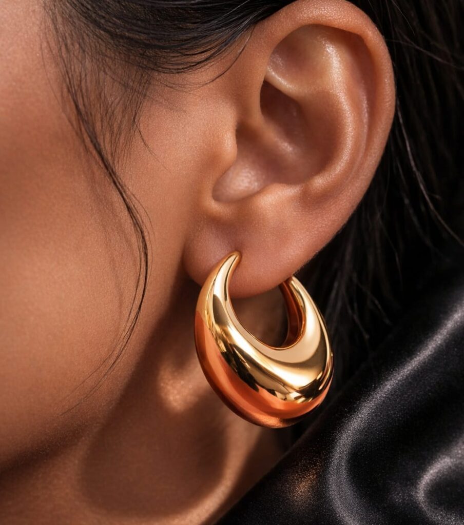 Golden Crescent Hoops