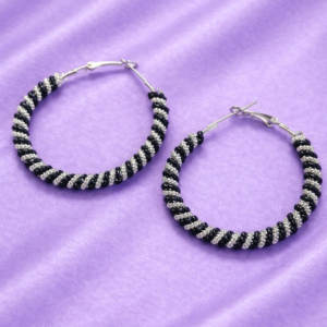 Onyx Swirl Hoops