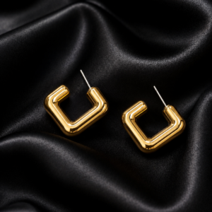 Gilded Square Hoops